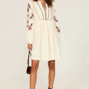 Scotch & Soda Embroidered Cream Dress